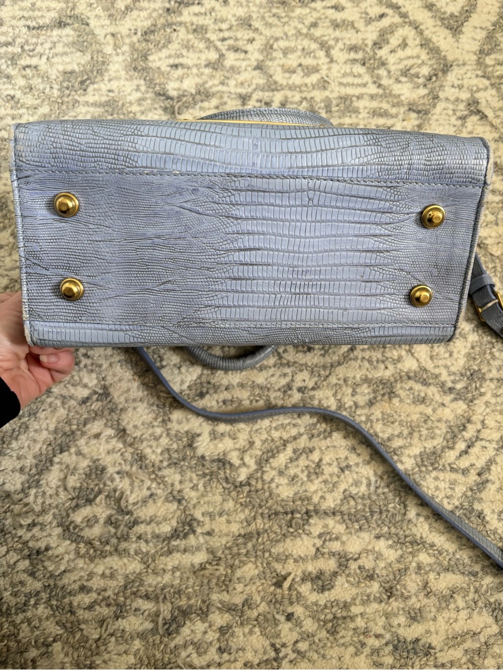 Brahmin Periwinkle Textured Crossbody Satchel with Gold Hardware - Picture 5 of 5
